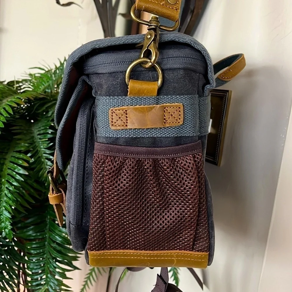 Brand New Retro Camera Bag Photography Canvas Shoulder Sling Case Vintage Gray